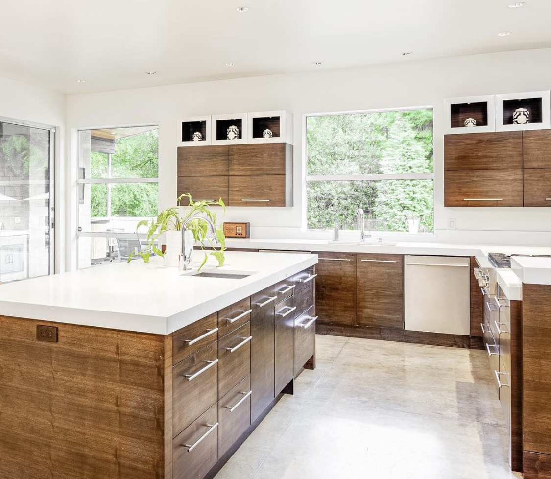 Modern custom kitchen in Langley crafted by Giovani Interior Millwork.